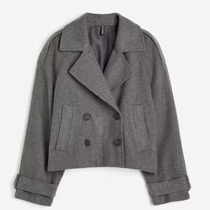 H&M Charcoal Double-Breasted Pea Coat